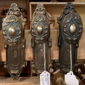 Art Nouveau Brass Doorknob Set