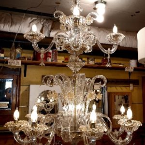 Large Vintage Murano Glass Chandelier