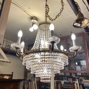 Mid Century Crystal Chandelier