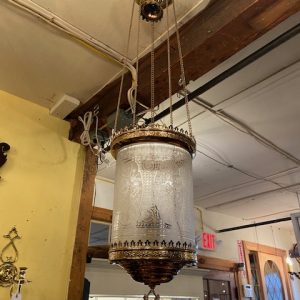 Etched Oil Lantern 1890s