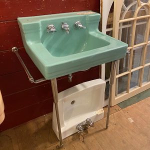 Seafoam Sink with Chrome Legs