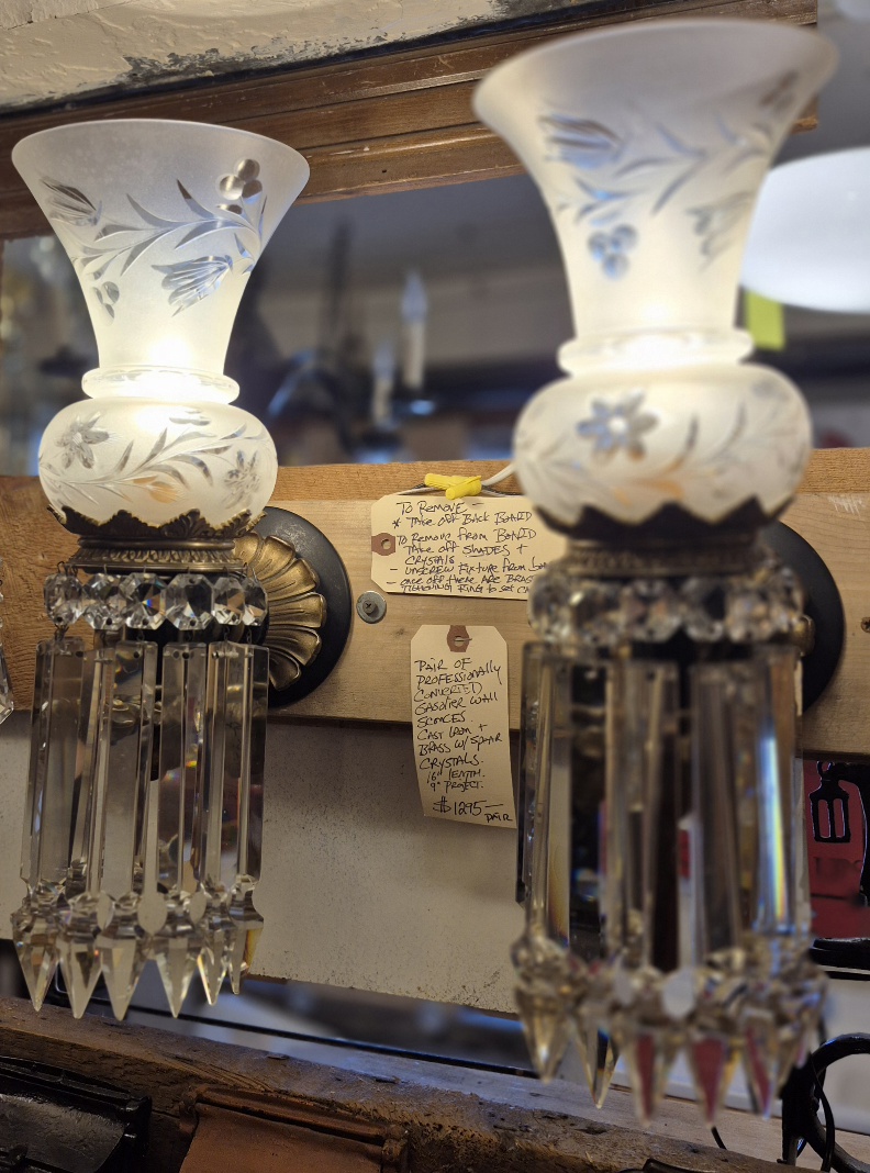 Gasolier converted wall sconces